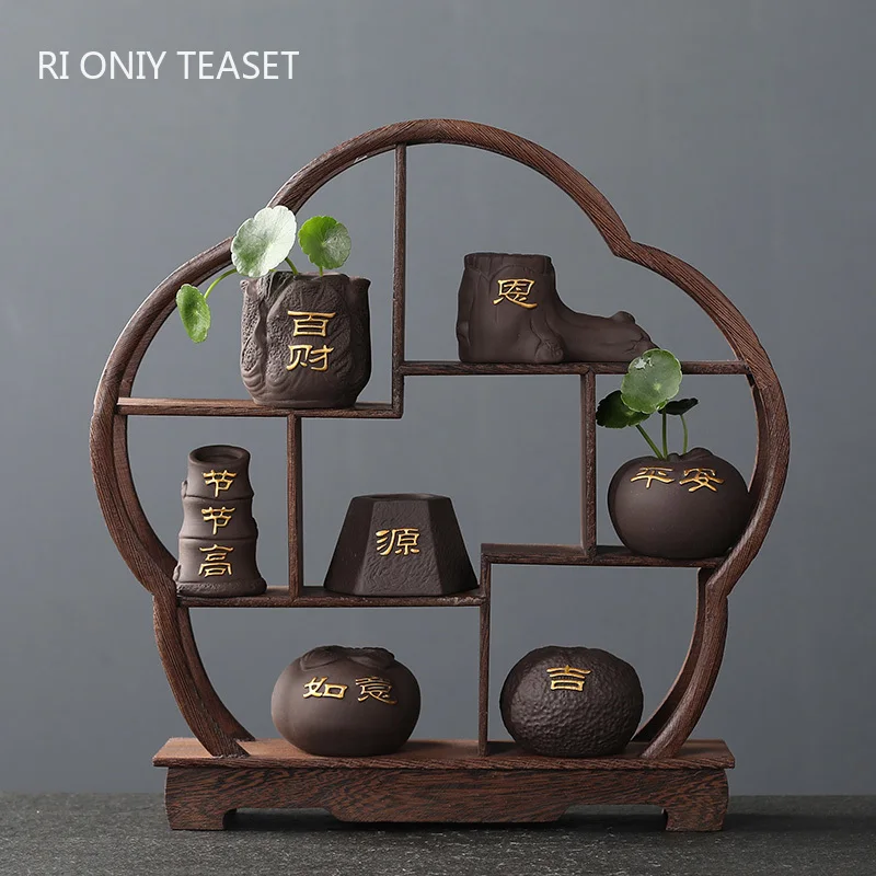 Bonsai Garden Ornaments - Criativo roxo argila chá pet ponta